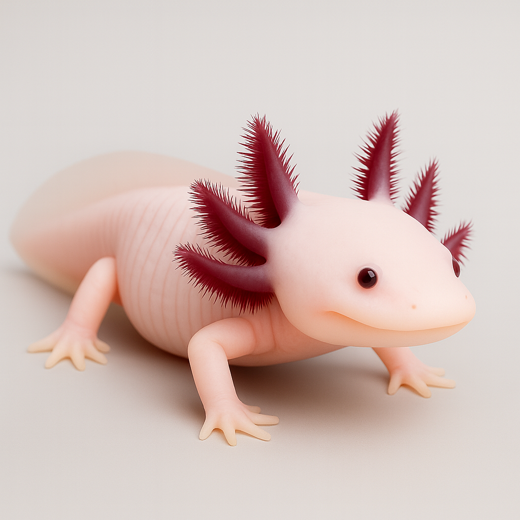 Leucistic Axolotl (Ambystoma mexicanum)